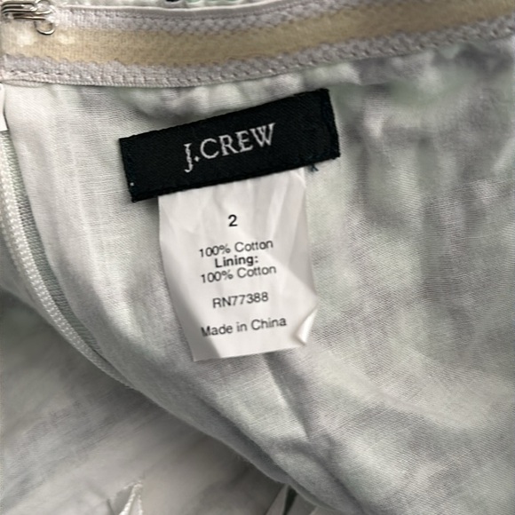 J Crew green and navy cotton strapless dress 2 - Picture 10 of 11